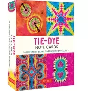 Image of tie dye 16 note cards 16 different blank cards with 17 patterned envelopes
