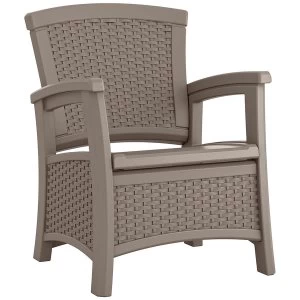 Image of Suncast 42L Club Armchair with Storage - Dark Taupe