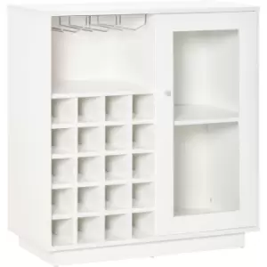 Image of HOMCOM Sideboard Wine Cabinet Cupboard Glass Door, Glass Holder & Wine Rack