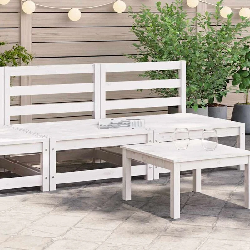 Image of VIDAXL Garden Middle Sofas 2 pcs White Solid Wood Pine vidaXL 8720286354995