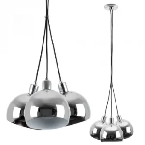 Image of Eyre 3 Way Pendant in Chrome with Mini Arco Shades in Chrome