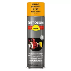 Image of Rust Oleum Hard Hat Metal Spray Paint Traffic Yellow 500ml