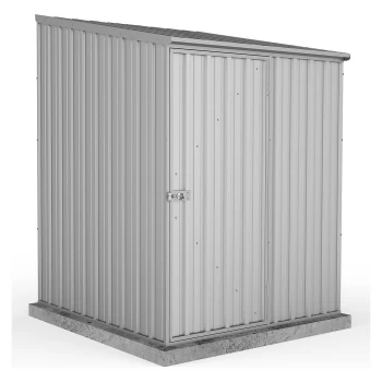 Image of Absco 5x5ft Space Saver Metal Pent Shed - Zinc