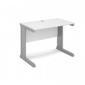 Image of Vivo Straight Desk 1000mm x 600mm - Silver Frame White Top