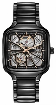 Image of RADO True Square Skeleton Automatic Ceramic Bracelet Watch