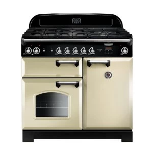 Image of Rangemaster CLA100DFFCRC 116890 CLASSIC 100cm DF Range Cooker CreamChrome