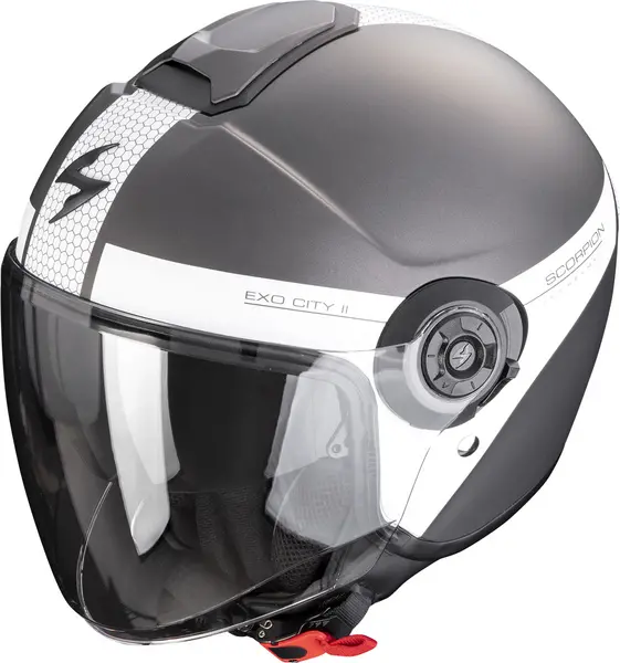 Image of Scorpion Exo-City II Short Matt Silver-White Jet Helmet XL
