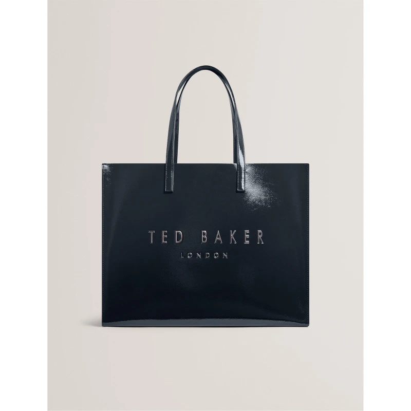 Image of Ted Baker Womens XL Crinkle Icon Tote Bag Navy female One Size
