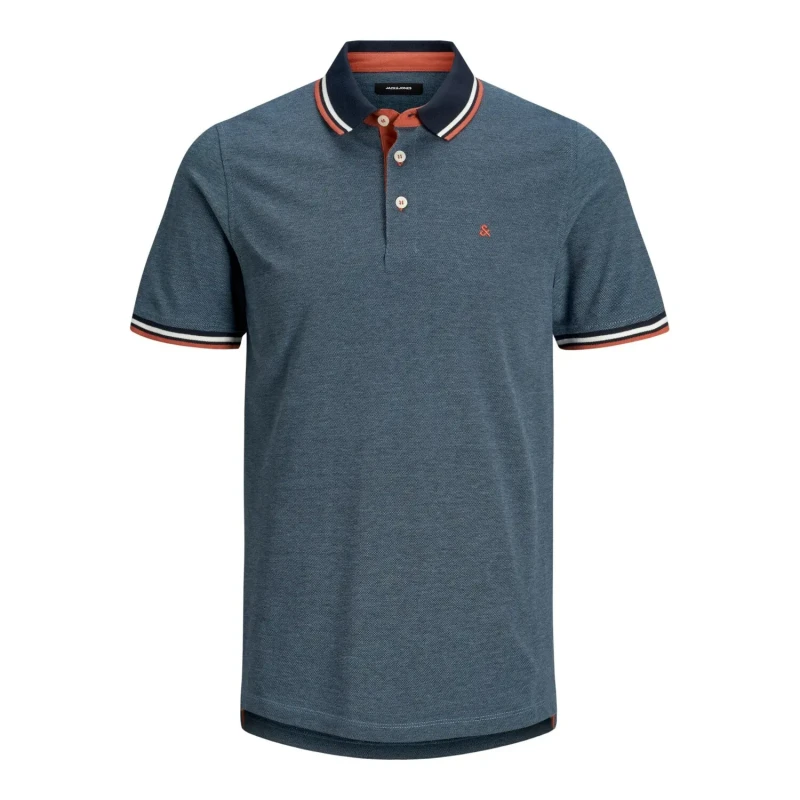 Image of jack & jones Cotton Pique Polo Shirt with Short Sleeves Dark Blue Men XS;XL;L;M;S