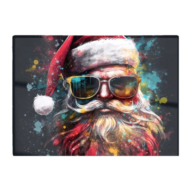 Image of Warren Reed Designer Splashart Santa Claus In Glasses Chopping Board