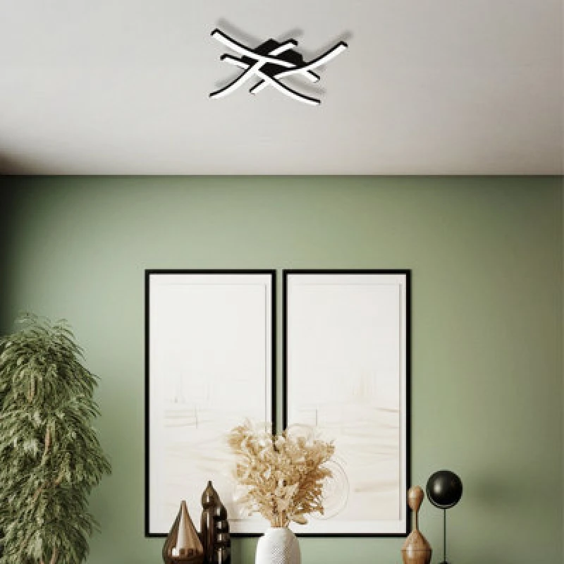 Image of Eglo Basic Cabezas-e Black Steel & Plastic 4 Flame Wall/Ceiling Light, 4000K 74044