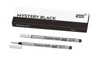 Image of Mont Blanc Mystery Black Fineliner Twin Pack Refill - Medium Nib