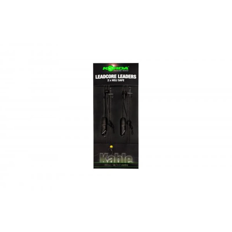 Image of Korda Kable Leadcore Leader Heli-Safe Weed/Silt 1m Colour: Weed/Silt