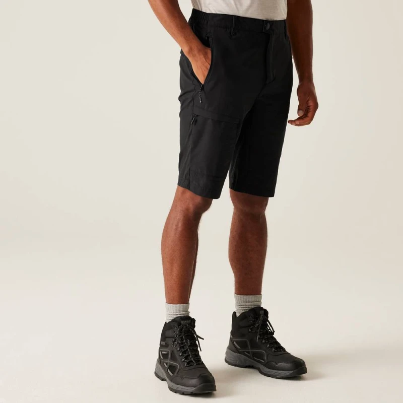 Image of Regatta Mens 'Highton' Long Walking Shorts in Black Size: 32 Black Male 32