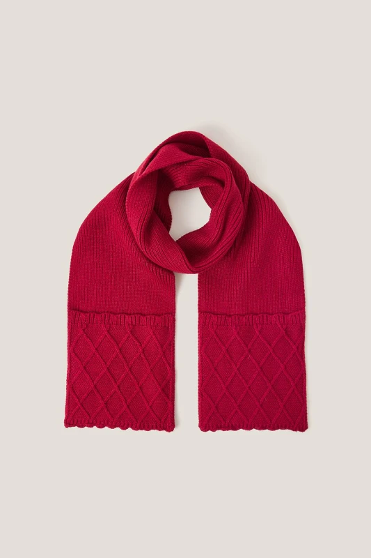 Image of Monsoon Diamond Knit Scarf in Red Red Unisex One Size
