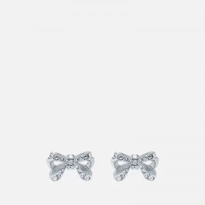 Image of Ted Baker Womens Callayy: Crystal Petite Bow Stud Earrings - Silver/Crystal