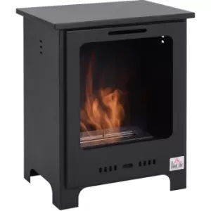 Image of Free Standing Bio Ethanol Fireplace Heater with 0.9L Tank for Home Black - Black - Homcom