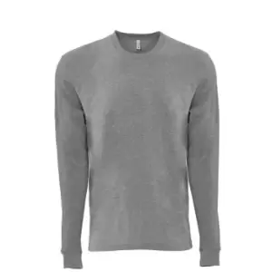 Image of Next Level Adults Unisex Suede Feel Long Sleeve Crew T-Shirt (S) (Dark Heather Grey)