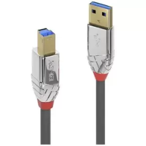 Image of LINDY USB cable USB 3.2 1st Gen (USB 3.0 / USB 3.1 1st Gen) USB-A plug, USB-B plug 1m Grey 36661
