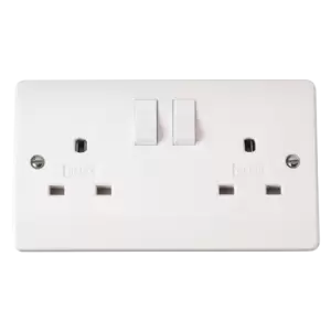 Image of Click Scolmore Mode 13A 2 Gang Non Standard Plug Socket Polar White - CMA936