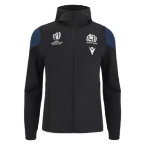 Image of Macron Scotland Rugby Full Zip Hoodie 2023 2024 Adults - Black