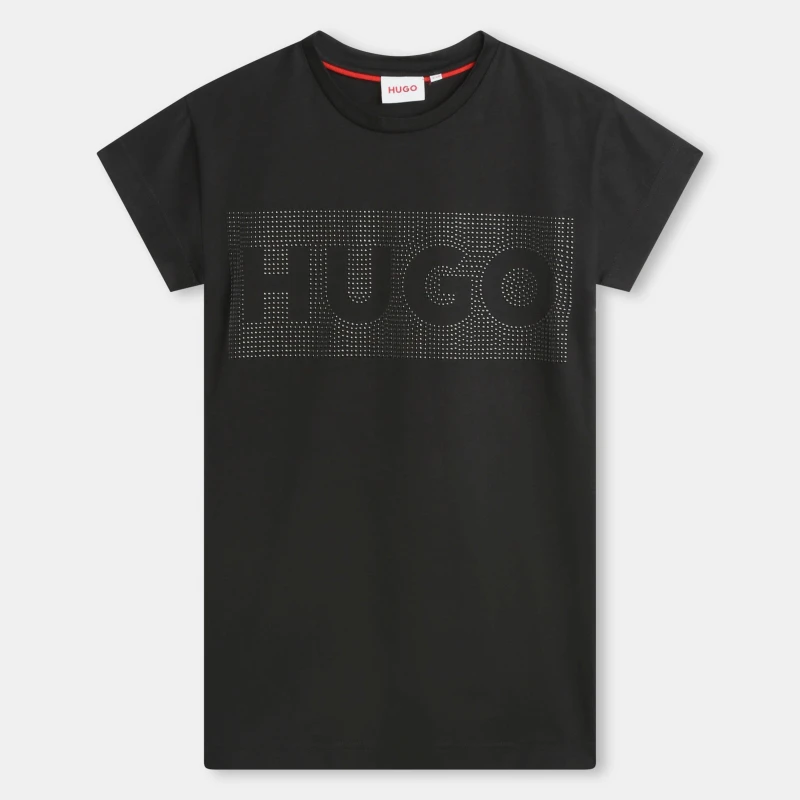 Image of HUGO Logo T-Shirt Dress Junior - Black 4 - 5 Years