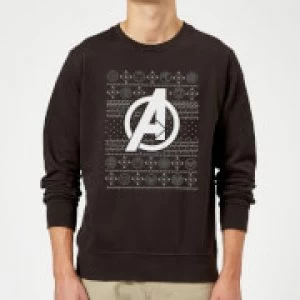 Image of Marvel Avengers Logo Christmas Sweatshirt - Black