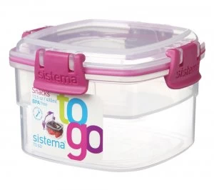 Image of Sistema Square 400ml Snacks to Go Box Pink