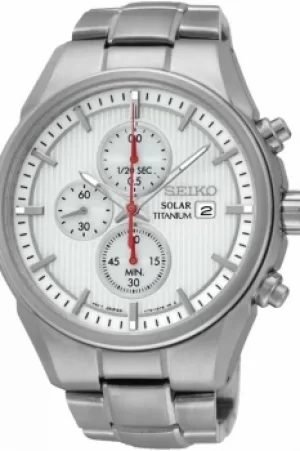 Image of Mens Seiko Sports Titanium Chronograph Solar Powered Watch SSC363P1