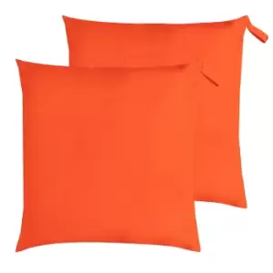 Image of Plain Large 70cm Outdoor Floor Twin Pack Cushion Orange