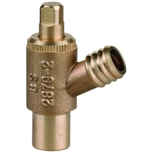Image of Wickes Brass Solder Drain Off Stop Cock - 15mm