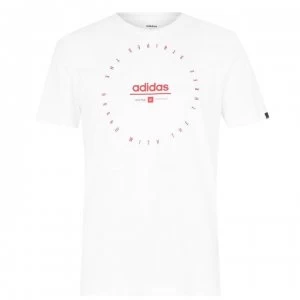 Image of adidas Mens Graphics Adi Clock T-Shirt - White/Red
