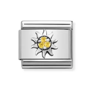 Image of Nomination Classic Silver & Cubic Zirconia Sun Charm