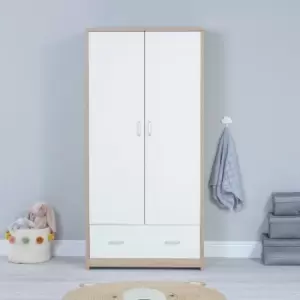Image of Babymore Luno Veni White Oak Wardrobe
