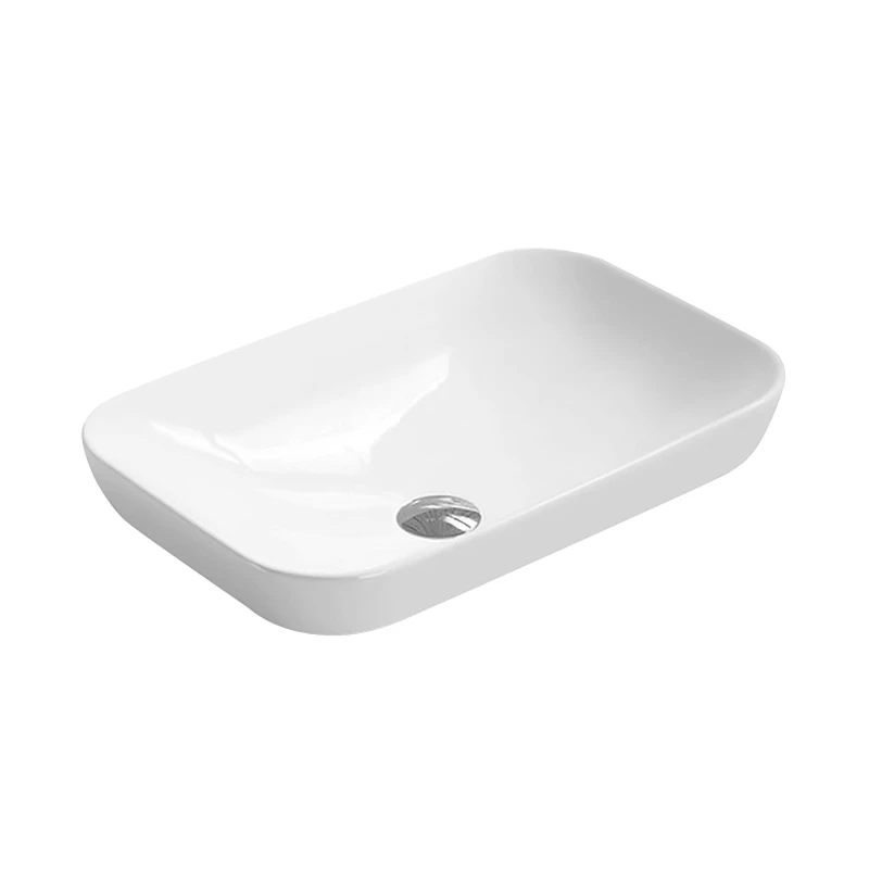 Image of Balterley Rectangular 1 Tap Hole Countertop Vessel without Overflow 520mm White