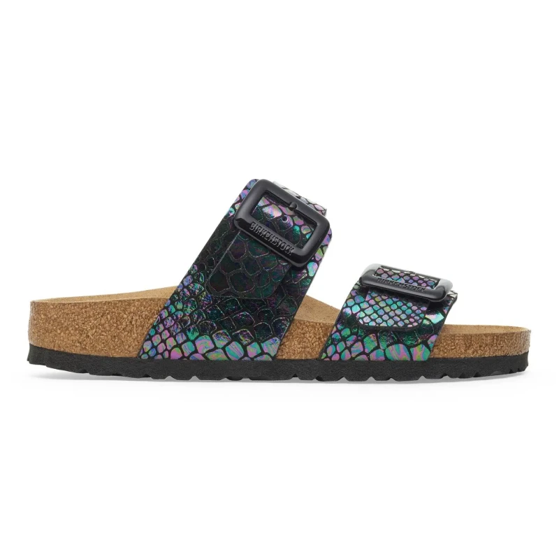 Image of Birkenstock Synthetic cushioned buckle sandals For Her Birkenstock Sydney Noir Female 36 Etroit