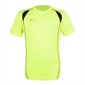 Image of Precision S/S Running Shirt Adult Fluo Yellow/Black - XXL