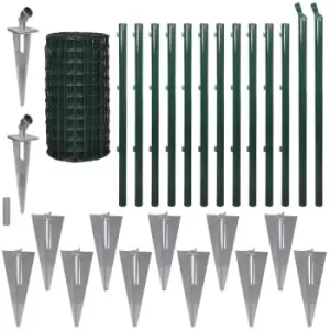 Image of Euro Fence Steel 25x0.8 m Green Vidaxl Green