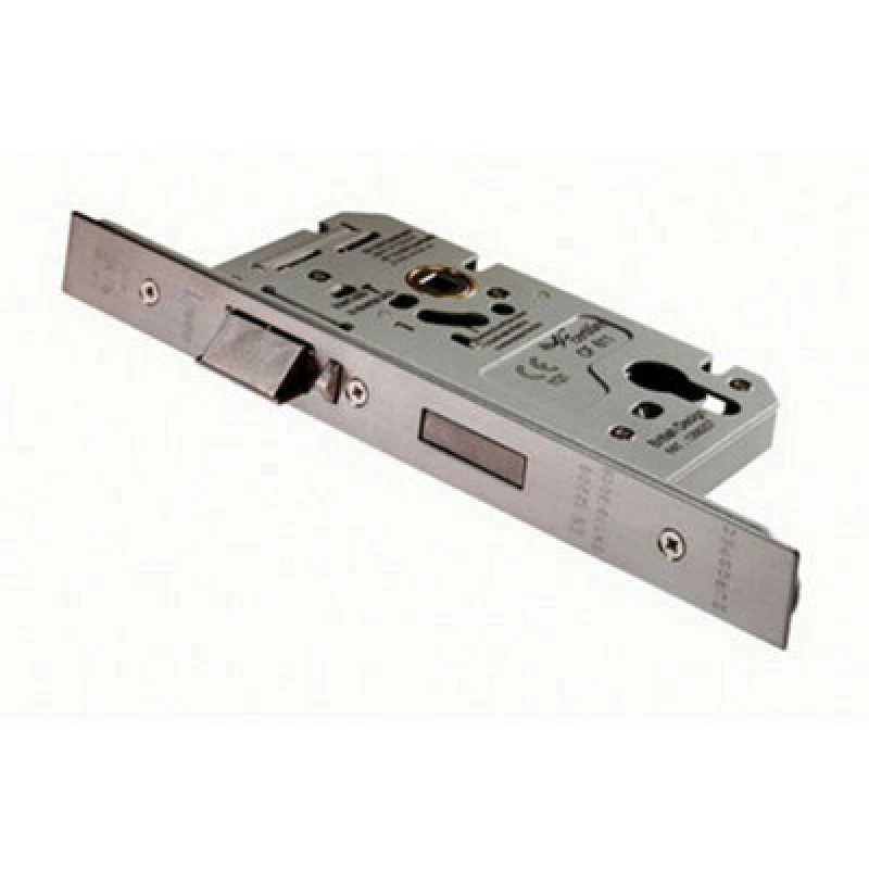 Image of Loops DIN Euro Profile Escape Lock Square Forend 60mm Backset Satin Steel Metallics unisex