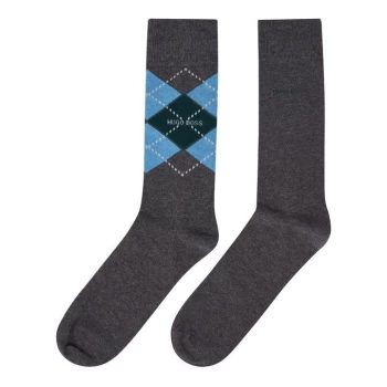 Image of Hugo Boss 2 Pack RS Argyle Socks Medium Grey