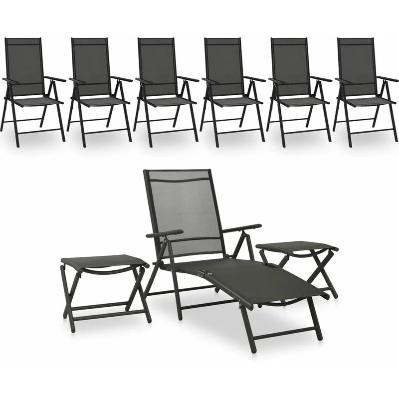 Image of VIDAXL 9 Piece Garden Lounge Set Black and Anthracite Vidaxl 8720286406984