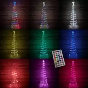 Image of 6ft (180cm) Indoor Outdoor Multifunction Colour Changing Digital Spiral Christmas Tree with Remote Control & Timer