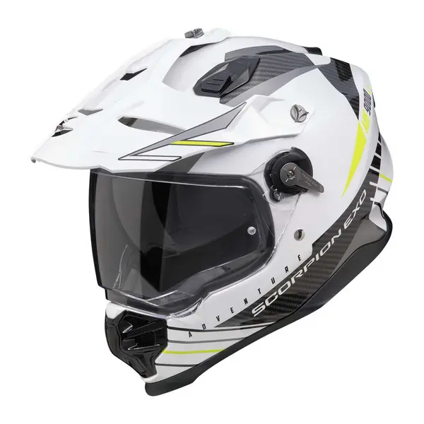 Image of Scorpion ADF-9000 AIR Feat White Black Neon Yellow Adventure Helmet Size XS