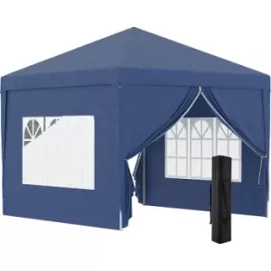 Image of Outsunny 3mx3m Pop Up Gazebo Party Tent Canopy Marquee with Storage Bag Blue - Blue