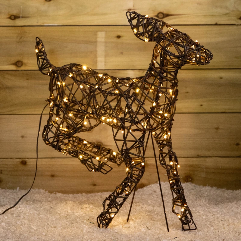 Image of 68cm Light up Brown Christmas Running Doe with 120 White & Warm White LEDs