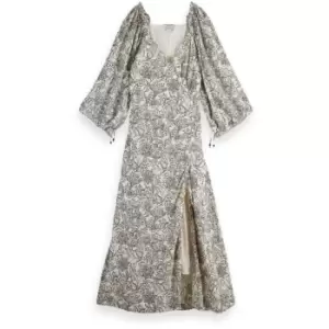 Image of Scotch and Soda Three Quarter Sleeve Maxi Dress - Cream