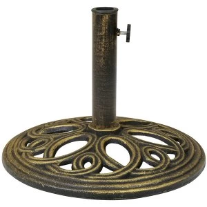 Image of Charles Bentley 12KG Cast Iron Round Parasol Base - Bronze