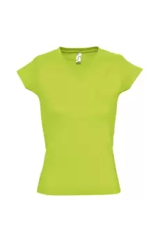 Image of Moon V Neck Short Sleeve T-Shirt