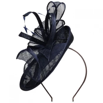 Image of Suzanne Bettley Suzanne Bettley Saucer Bow Fascinator - Navy