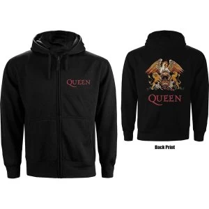 Image of Queen - Classic Crest Ladies Medium Hoodie - Black